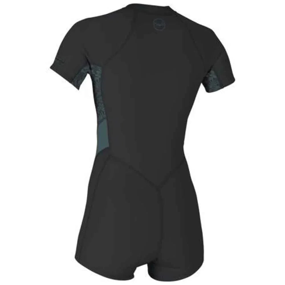 O'Neill Womens Bahia 2/1mm Front Zip Shortie Temperd Steel Shade